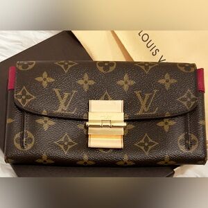 Louis Vuitton  Monogram Elyse Long Wallet with  box & dust bag